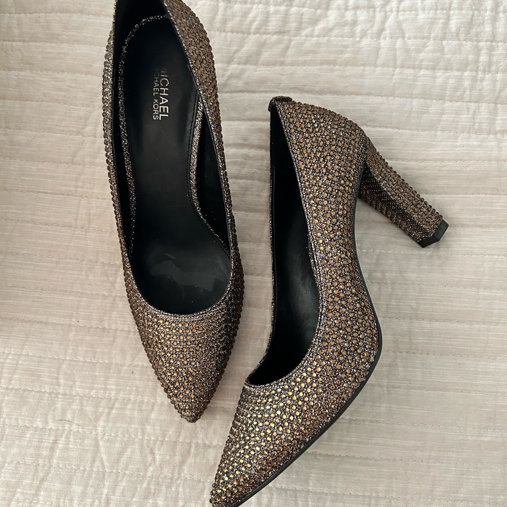 MICHAEL Michael Kors Gold Heels Elegant Evening Shoes